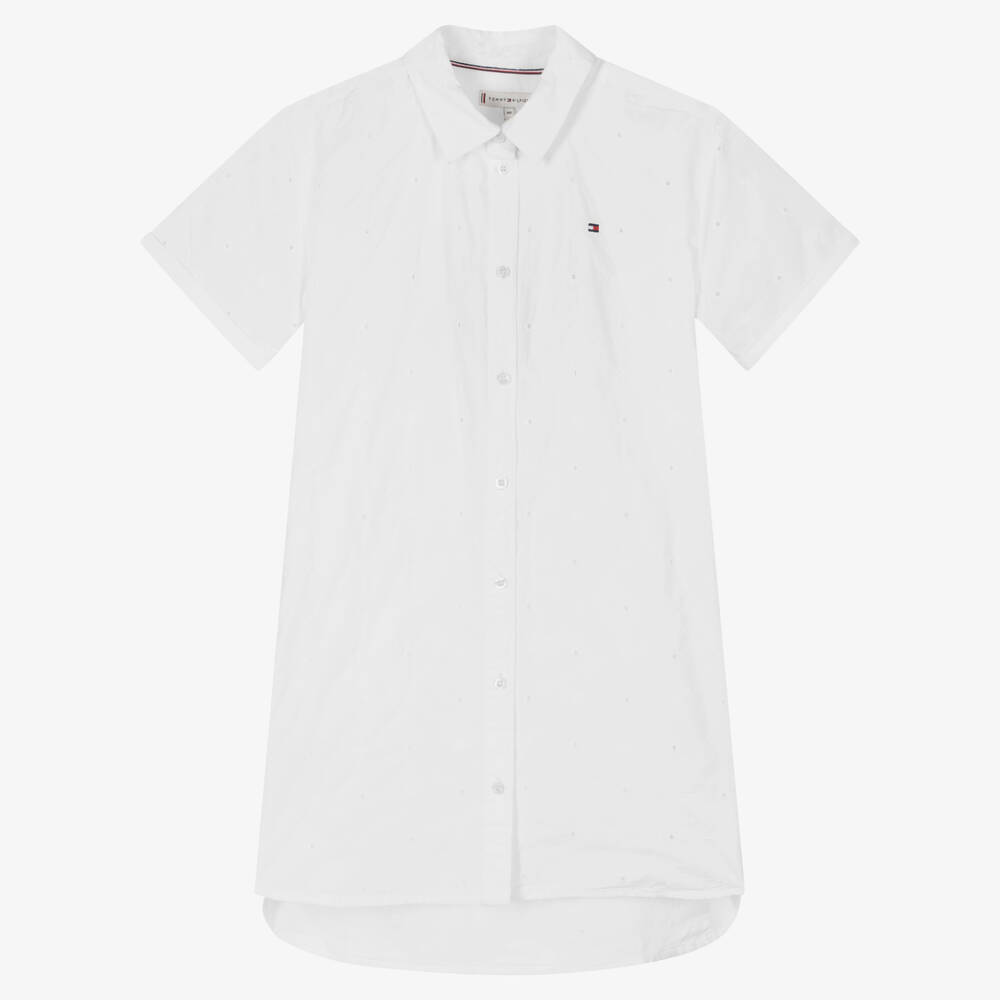 Robe blanche brod e en coton ado