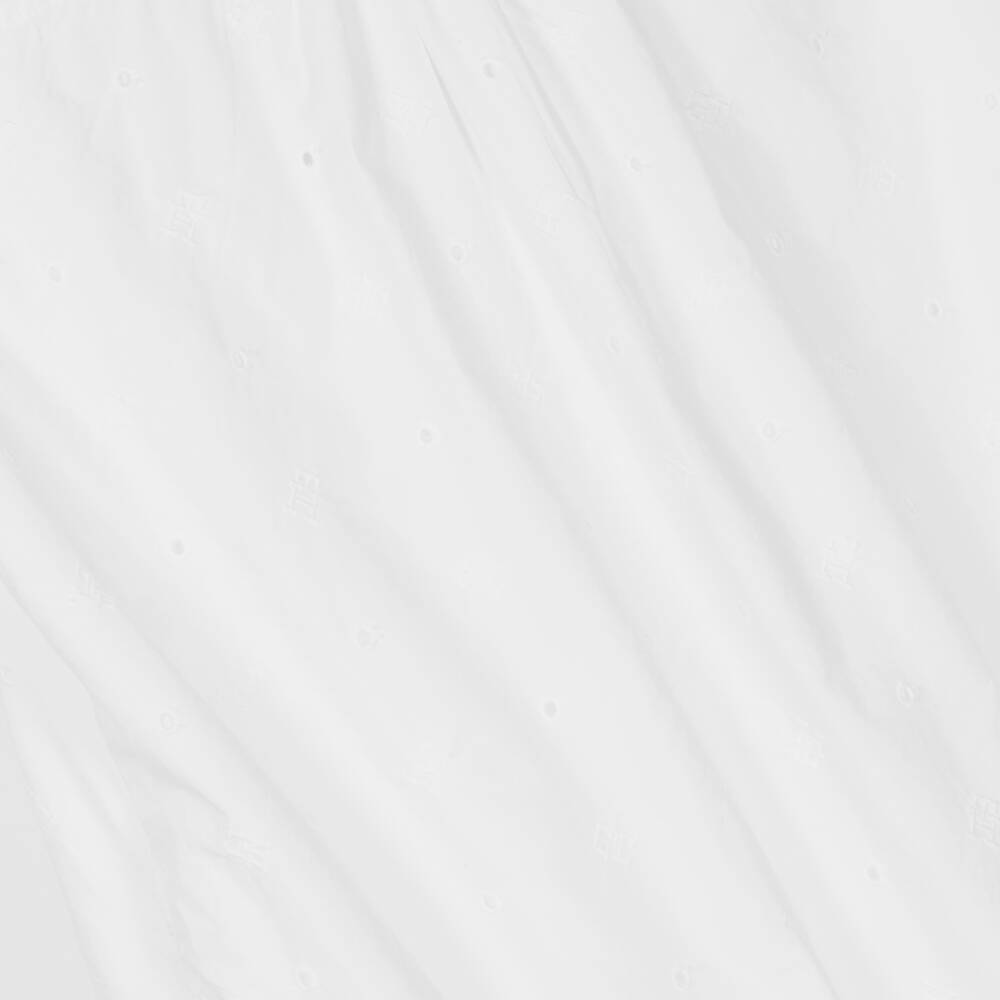 Tommy Hilfiger-فستان تينز بناتي قطن مطرز لون أبيض | Childrensalon Outlet