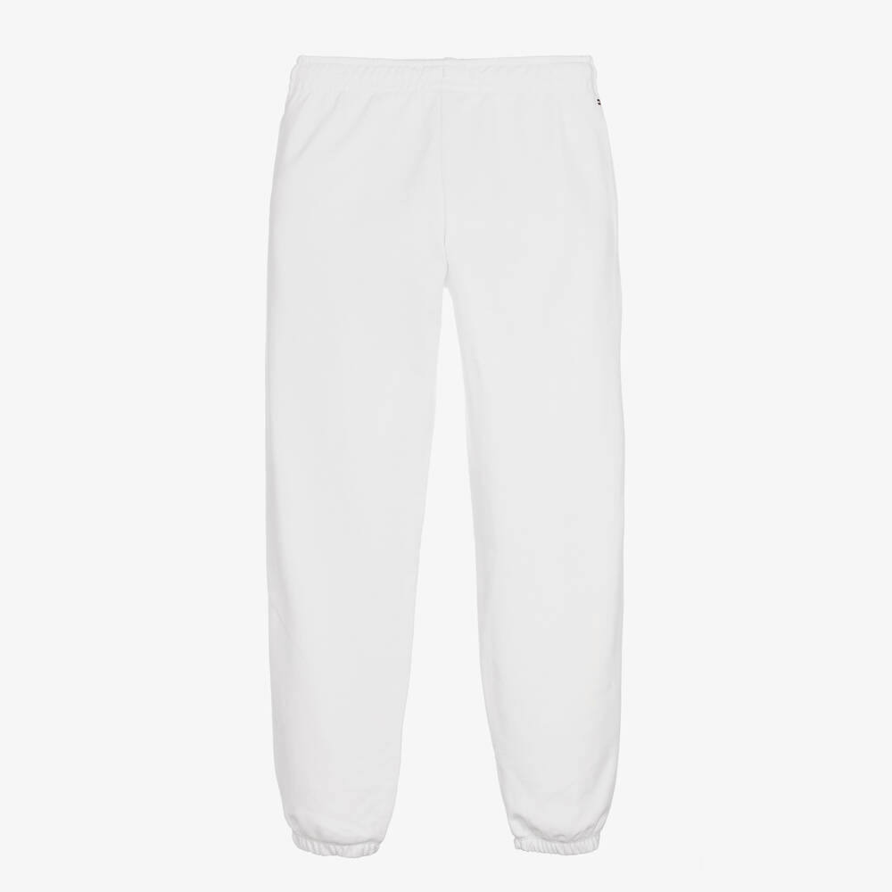 Tommy Hilfiger-Teen Girls White Cotton Joggers | Childrensalon Outlet
