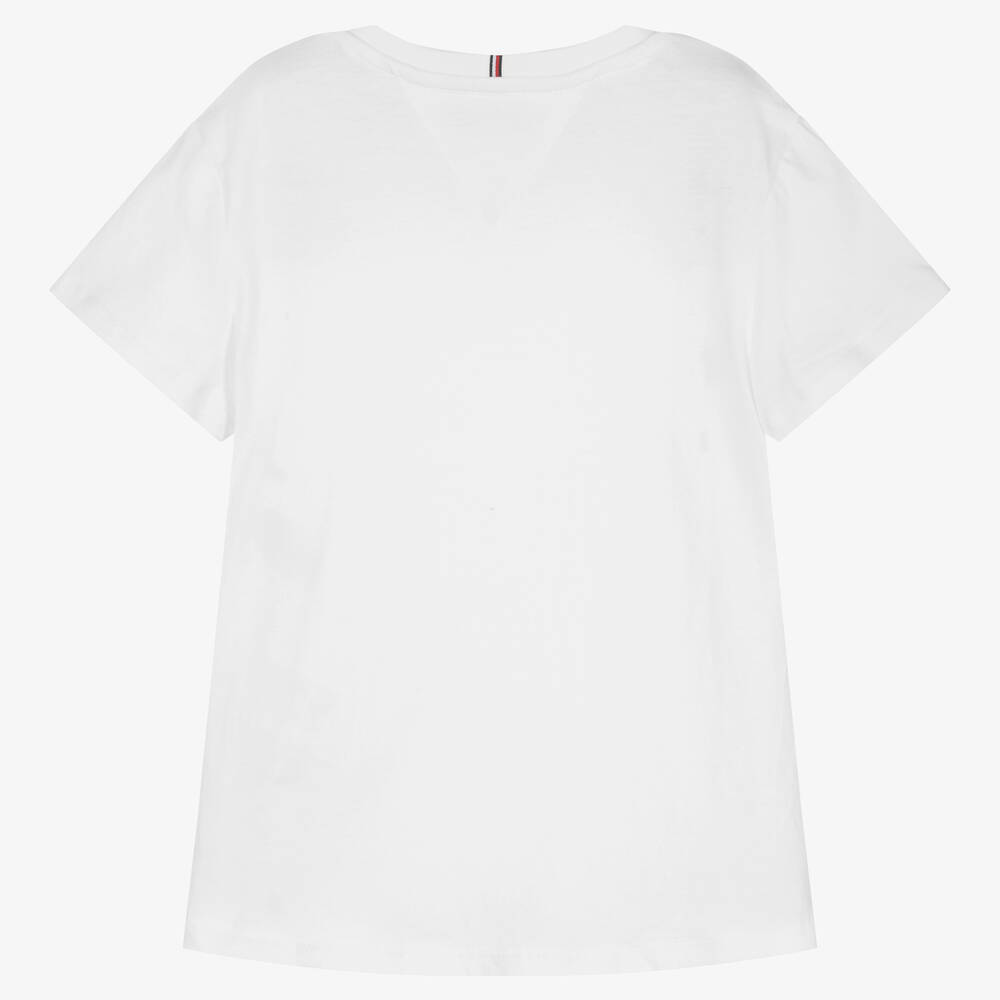 T shirt tommy hilfiger blanc hot sale