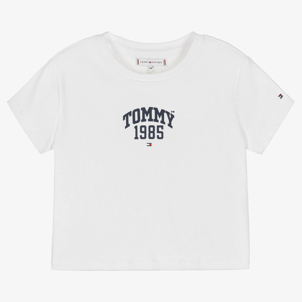 Tommy Hilfiger-Белая хлопковая футболка | Childrensalon Outlet