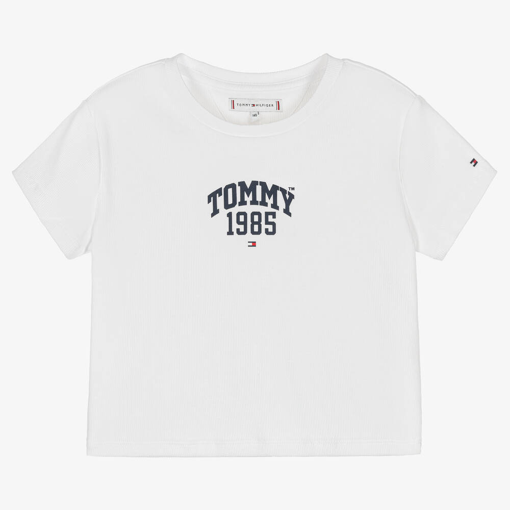 Tommy Hilfiger - Weißes Teen Baumwoll-T-Shirt | Childrensalon