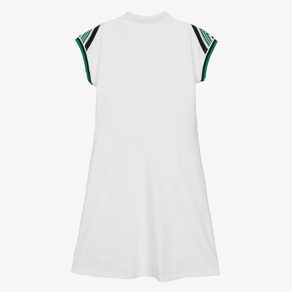 Tommy Hilfiger-Teen Girls White Cotton Piqué Polo Dress | Childrensalon Outlet