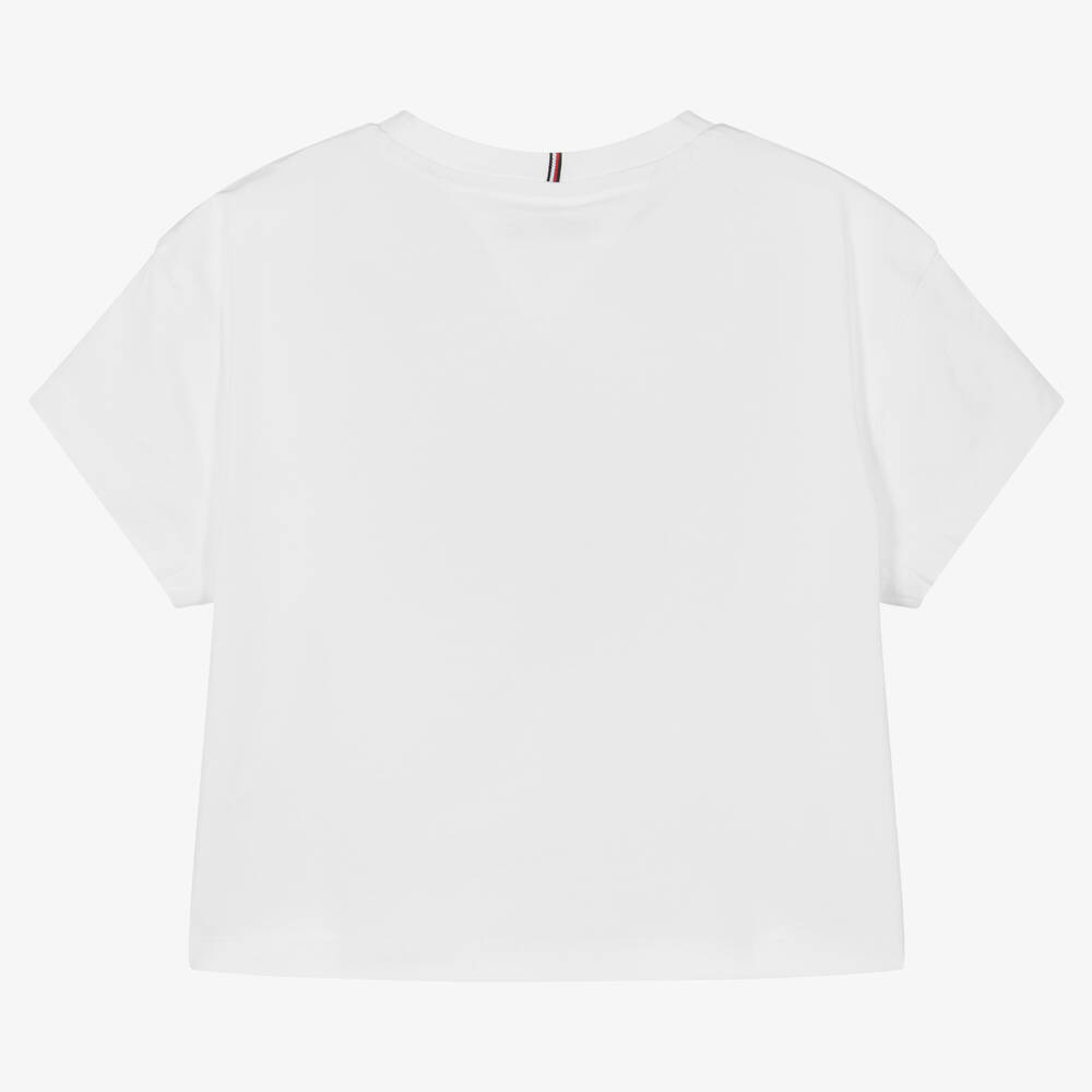 Tommy Hilfiger-Teen Girls White Cotton T-Shirt | Childrensalon Outlet