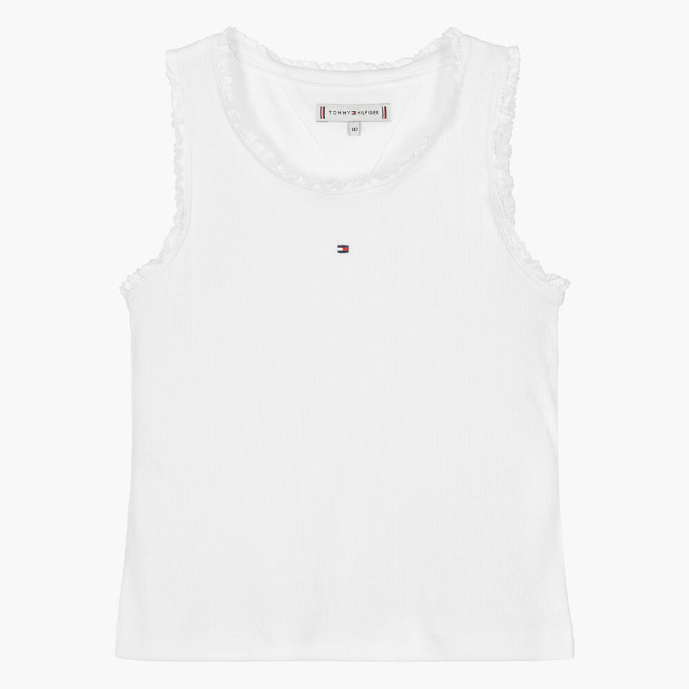 Tommy Hilfiger-Teen Girls White Cotton Tank Top | Childrensalon Outlet