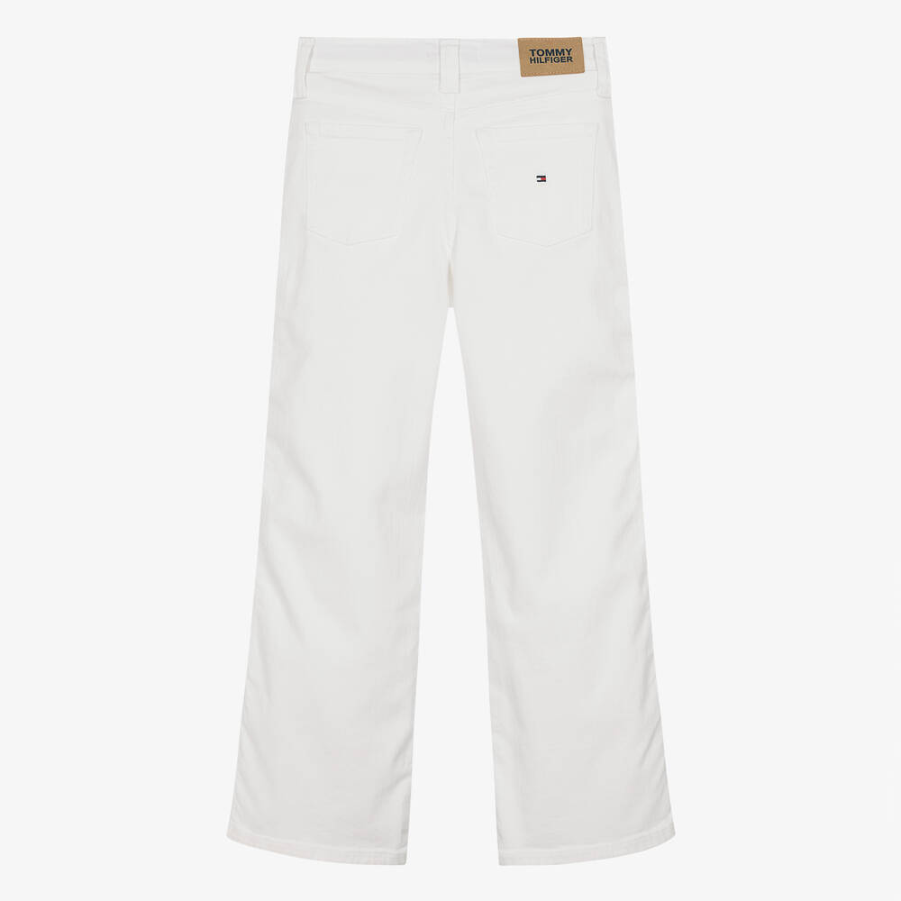 Tommy Hilfiger Teen Girls White Denim Wide Leg Jeans