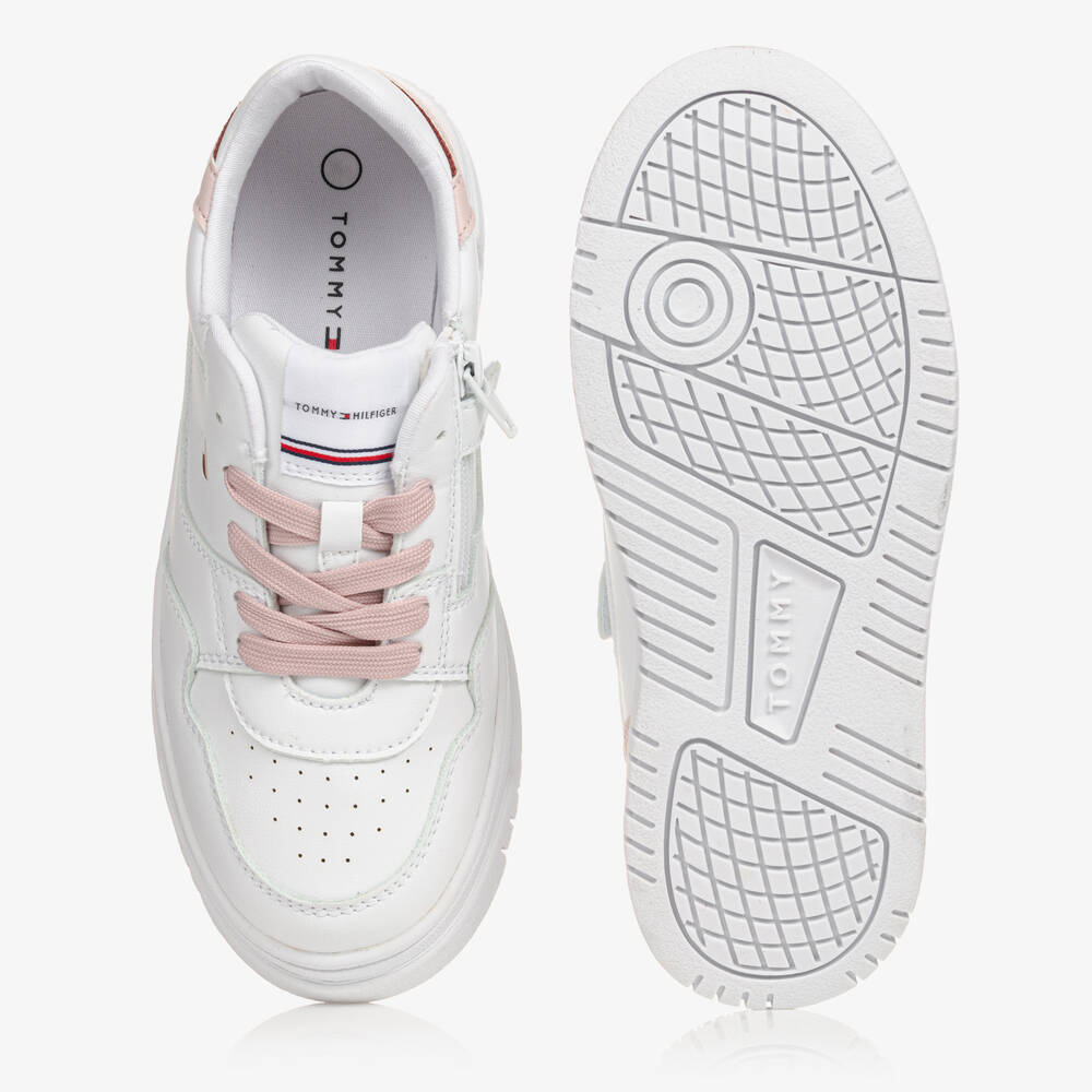 Tommy Hilfiger-ترينرز جلد صناعي لون أبيض للمراهقات | Childrensalon Outlet