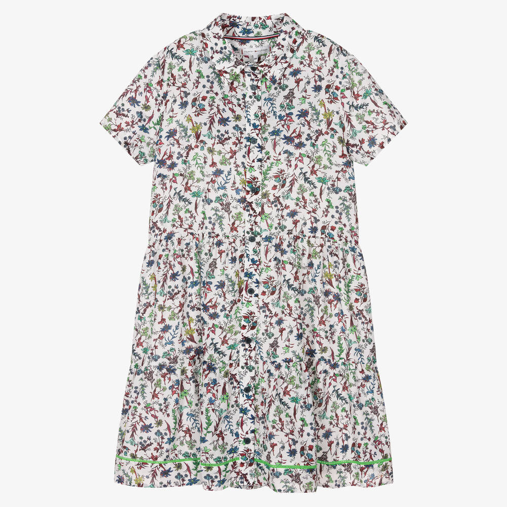 Tommy Hilfiger - Teen Girls White Floral Dress | Childrensalon