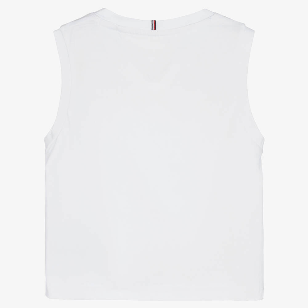Tommy Hilfiger Teen Girls White Logo Cotton Vest Top