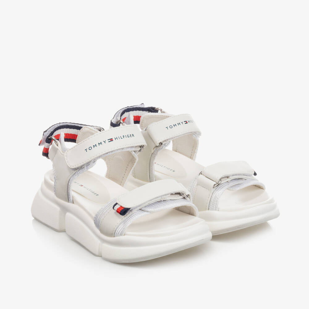 Tommy Hilfiger - Teen Girls White Logo Sandals | Childrensalon