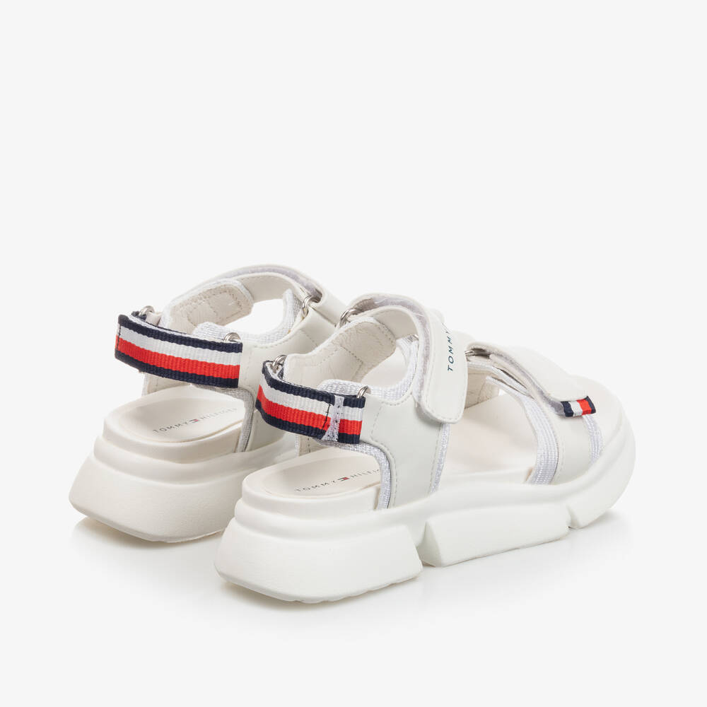 Tommy Hilfiger-صندل جلد إصطناعي لون أبيض للبنات | Childrensalon Outlet