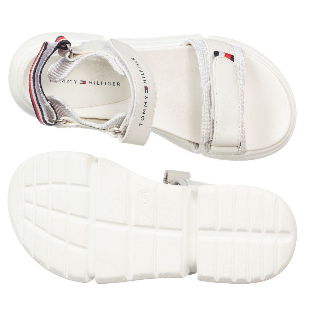 Tommy Hilfiger - Girls White Logo Sandals | Childrensalon Outlet