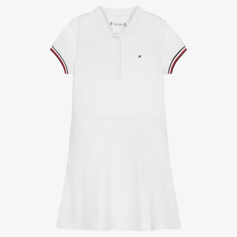 Tommy Hilfiger - Белое платье поло для девочек-подростков | Childrensalon