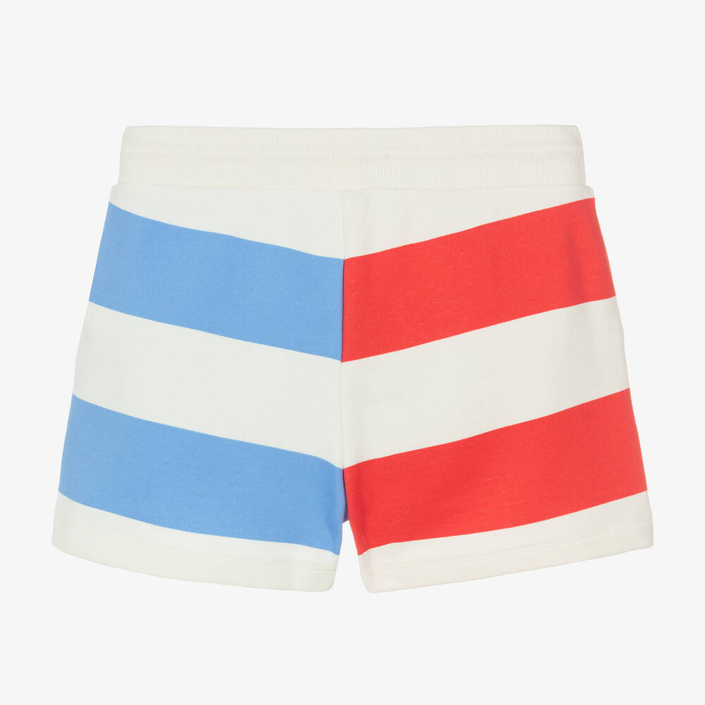 Tommy Hilfiger-Teen Girls White Striped Cotton Shorts | Childrensalon Outlet