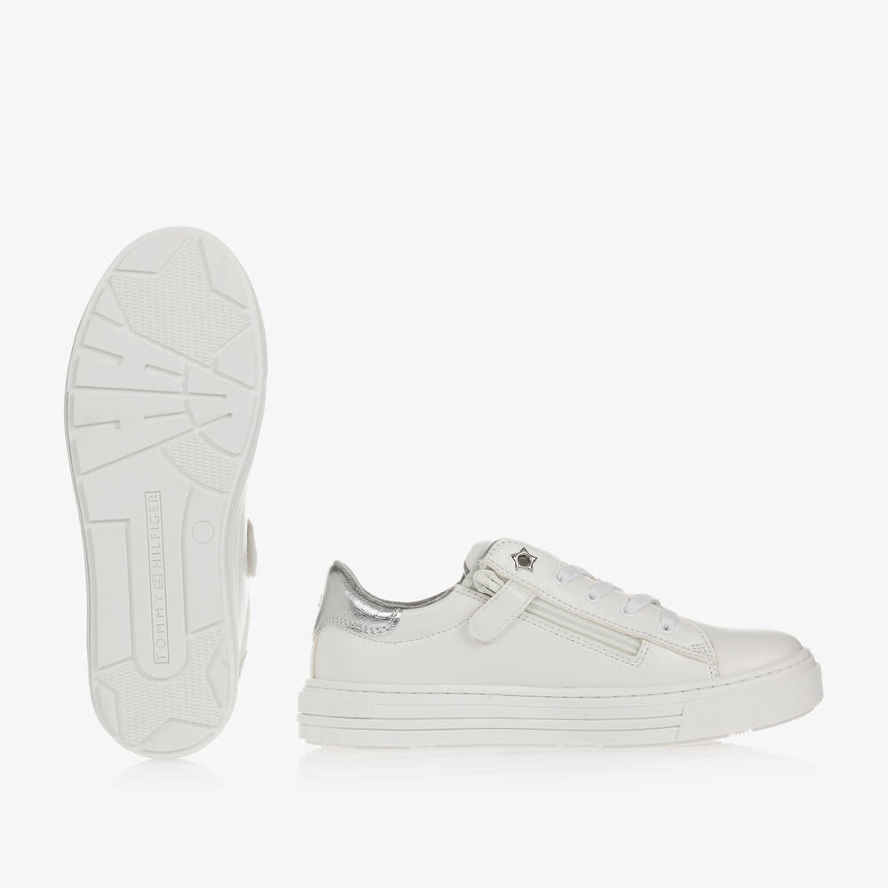 Tommy Hilfiger-Teen Girls White Trainers | Childrensalon Outlet