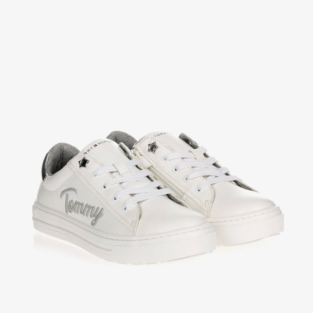 Tommy Hilfiger - Teen Girls White Trainers | Childrensalon