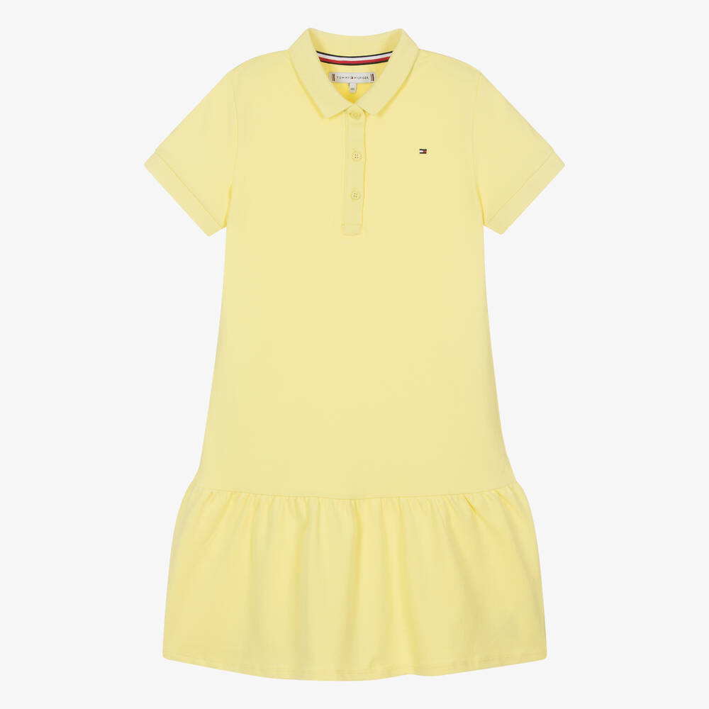 Tommy Hilfiger-Teen Girls Yellow Cotton Polo Dress | Childrensalon Outlet