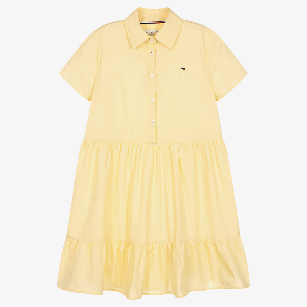 Tommy Hilfiger - Teen Girls Yellow Cotton Poplin Dress | Childrensalon