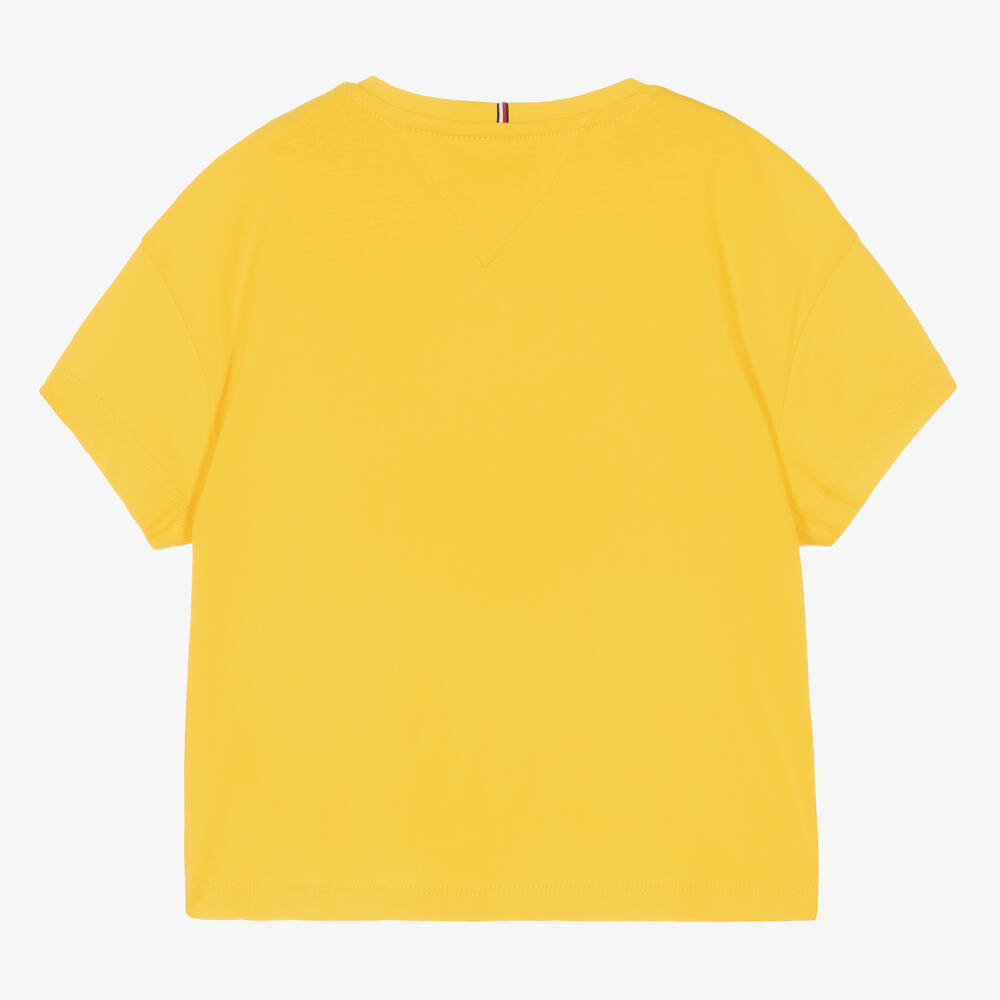 Tommy Hilfiger-تيشيرت تينز بناتي قطن لون أصفر | Childrensalon Outlet