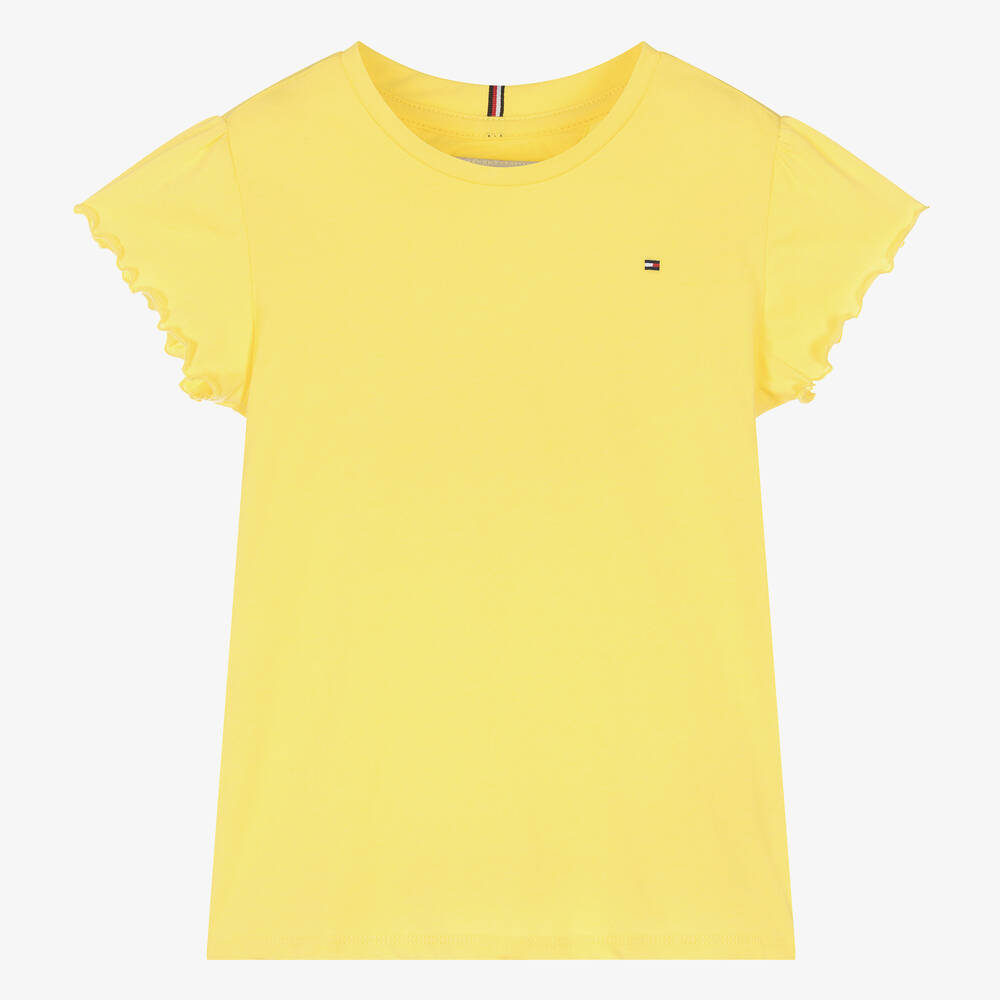Tommy Hilfiger-Teen Girls Yellow Cotton T-Shirt | Childrensalon Outlet