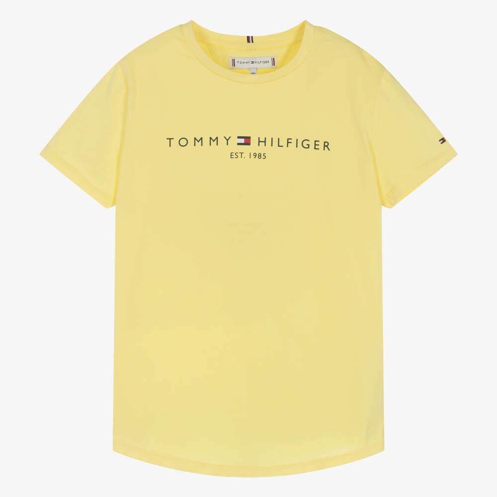 Tommy Hilfiger-Teen Girls Yellow Cotton T-Shirt | Childrensalon Outlet