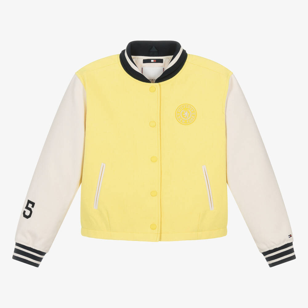 Tommy Hilfiger-Teen Girls Yellow Varsity Jacket | Childrensalon Outlet