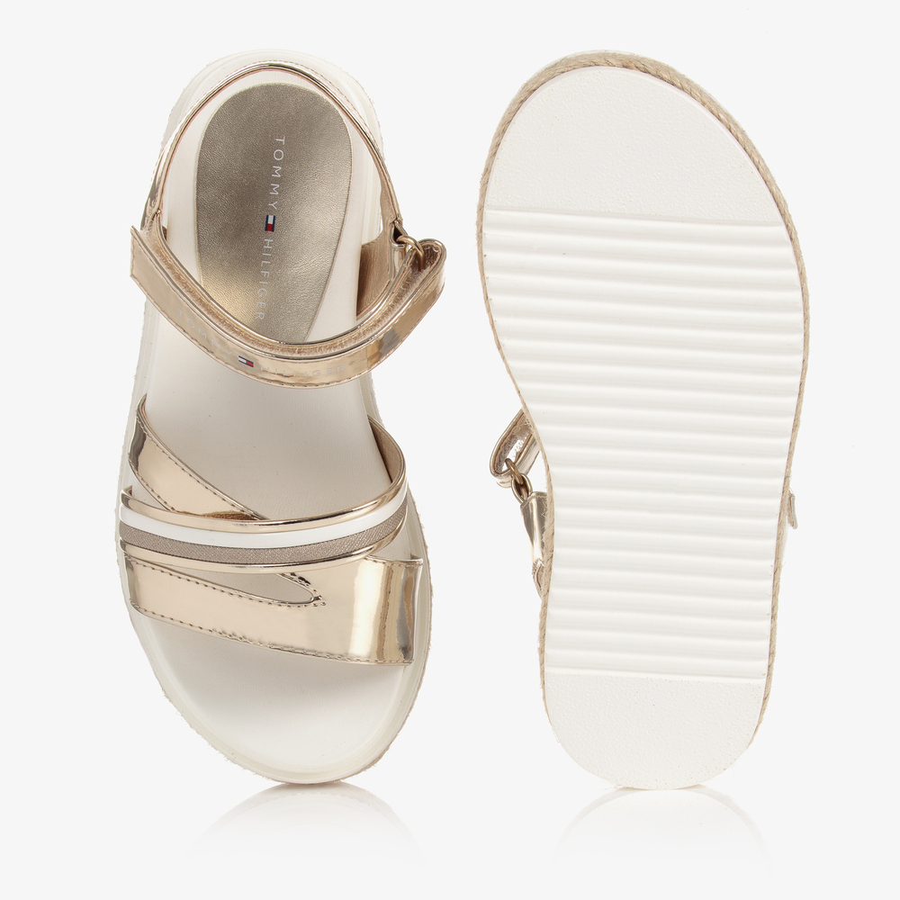Tommy hilfiger outlet gold sandals