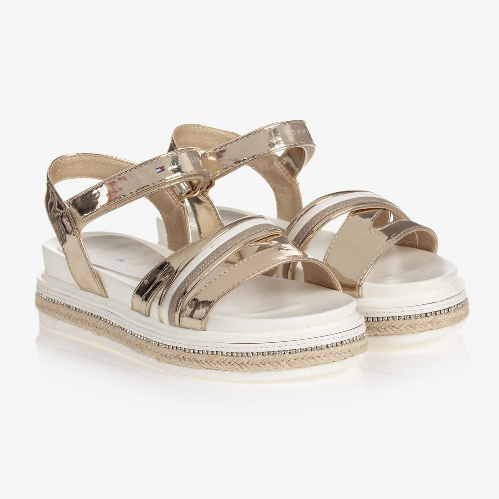 Tommy Hilfiger Teen Gold Platform Sandals Childrensalon Outlet