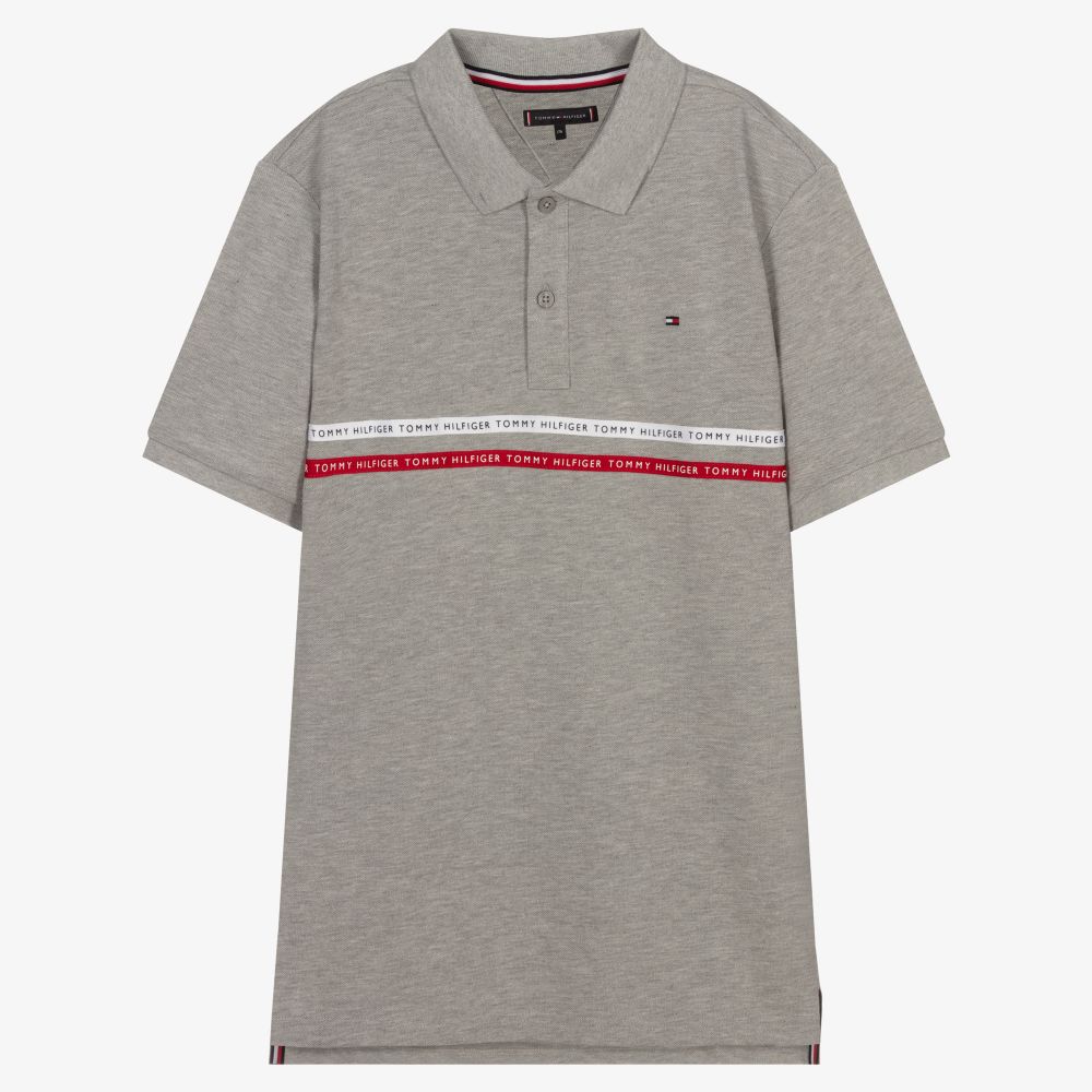 Tommy Hilfiger - Graues Teen Poloshirt | Childrensalon