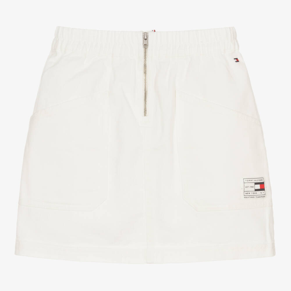 Tommy Hilfiger-Teen Ivory Cotton Skirt | Childrensalon Outlet
