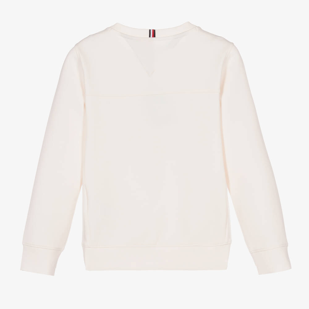 Tommy Hilfiger-سويشيرت تينز ولادي قطن جيرسي لون عاجي | Childrensalon Outlet