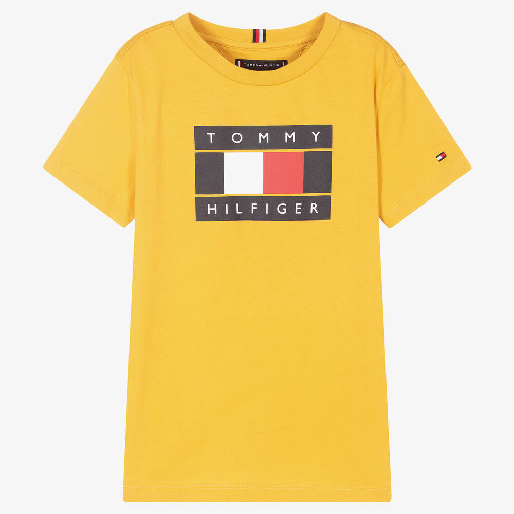 Mustard tommy hilfiger t shirt new arrivals
