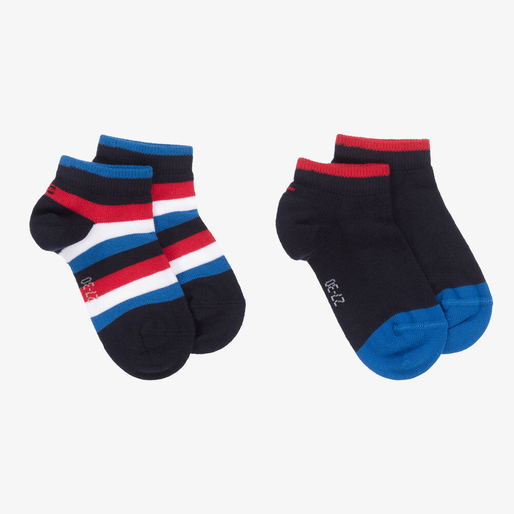 Tommy Hilfiger-Teen Navy Blue Ankle Socks (2 Pack) | Childrensalon Outlet