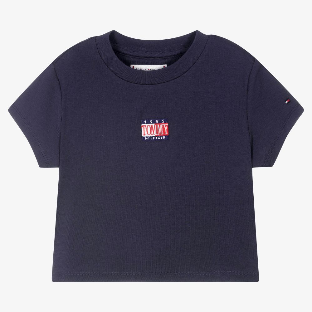 Tommy Hilfiger - Navyblaues, kurzes Teen T-Shirt | Childrensalon