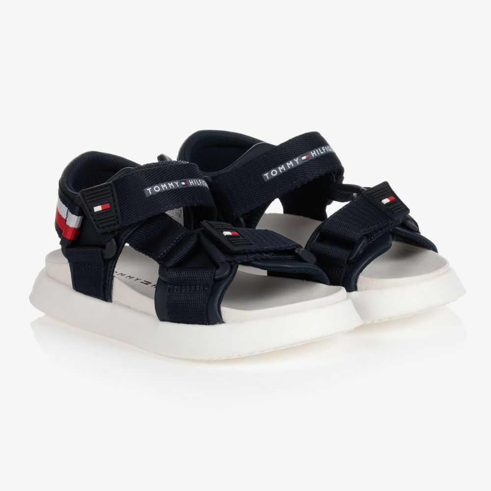 Tommy Hilfiger - Teen Navy Blue Logo Sandals | Childrensalon