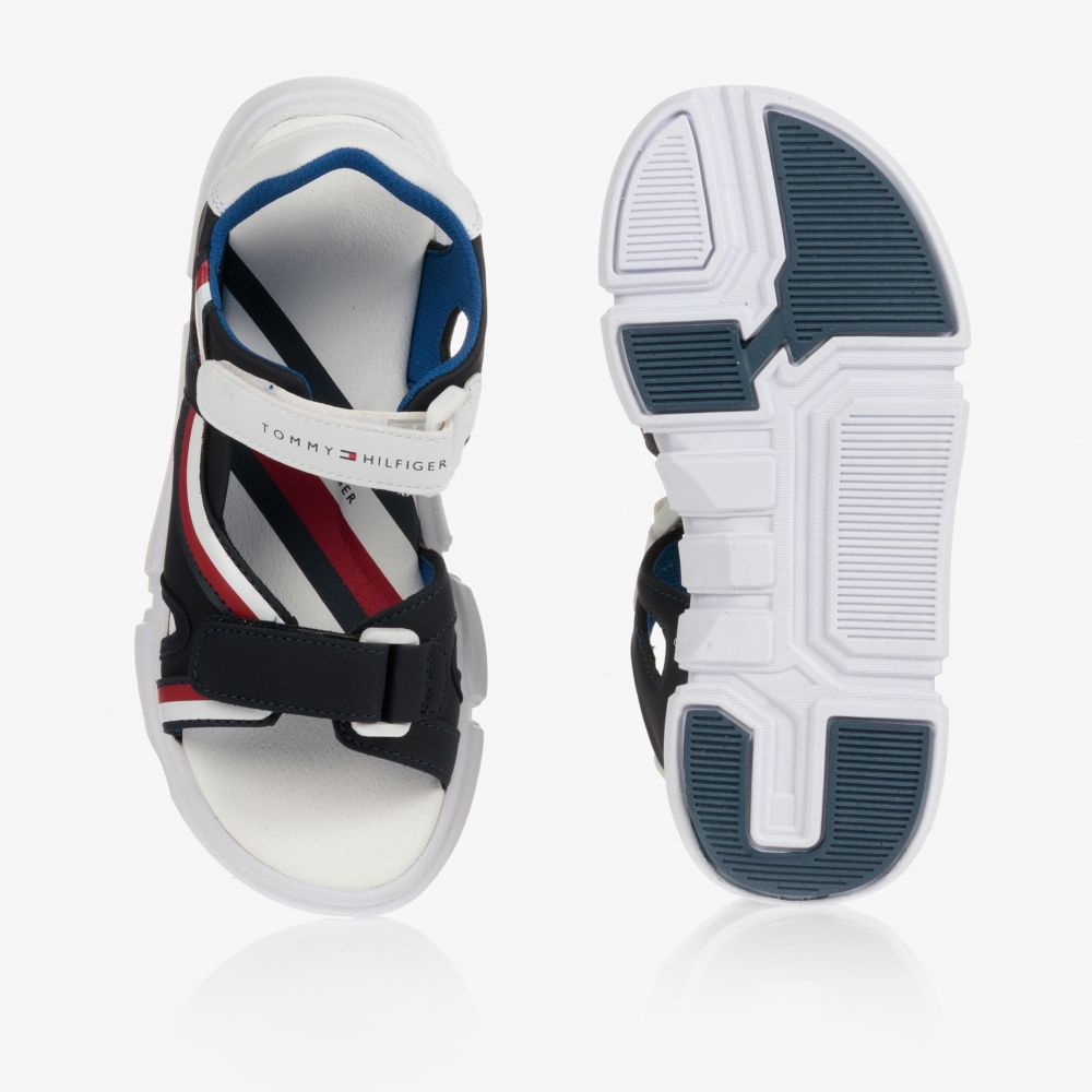 Tommy Hilfiger-Teen Navy Blue Velcro Sandals | Childrensalon Outlet
