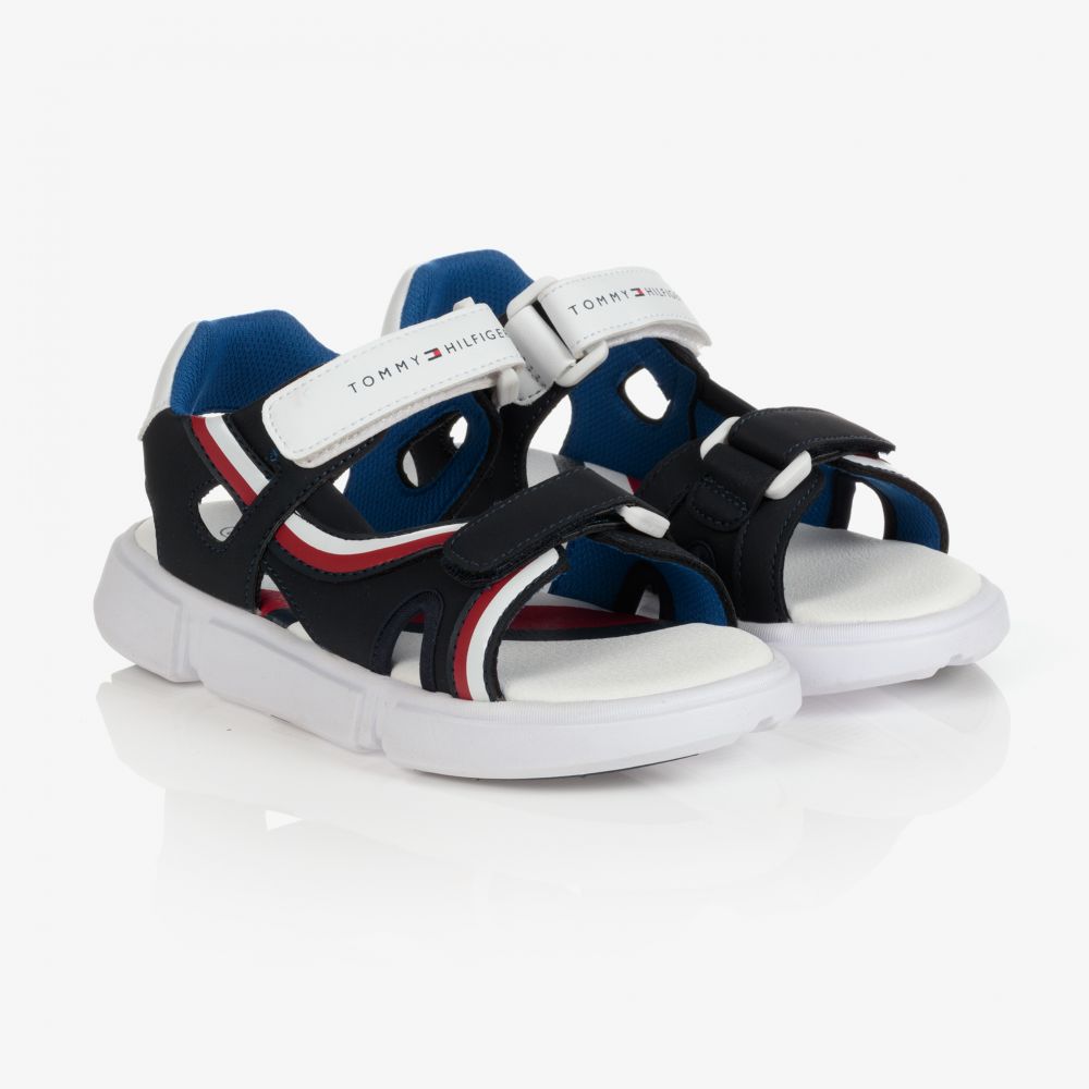 Tommy Hilfiger - Sandales marine à scratch Ado | Childrensalon