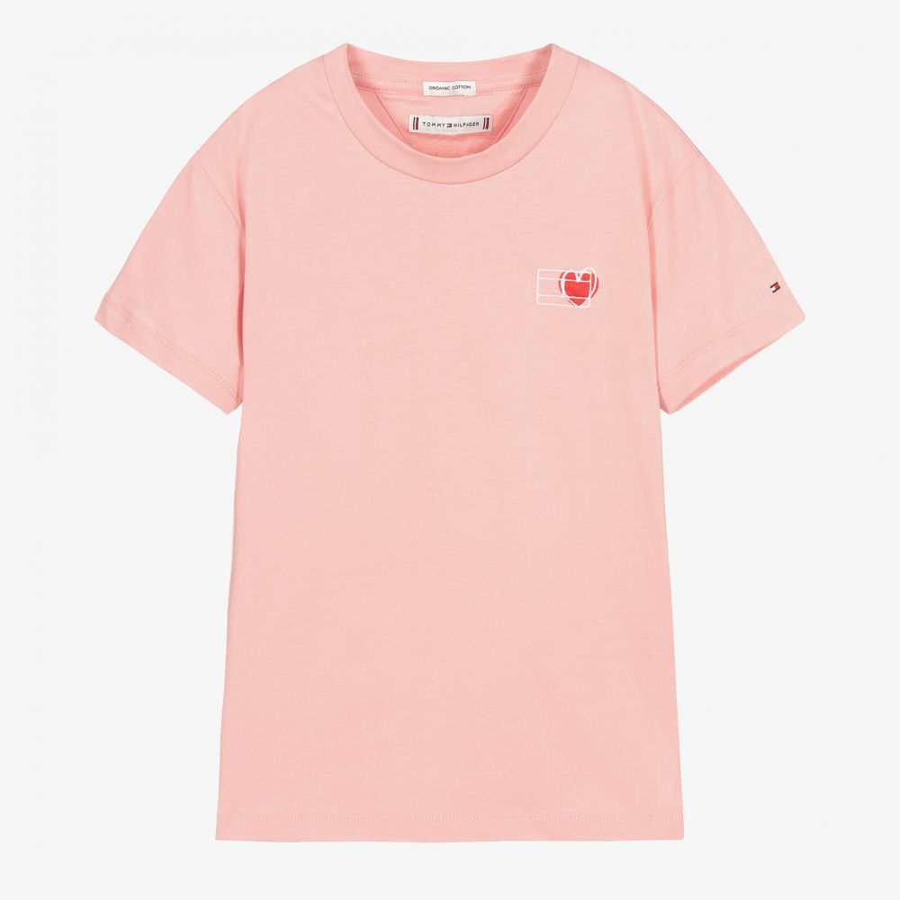 Tommy Hilfiger - Розовая хлопковая футболка для подростков | Childrensalon