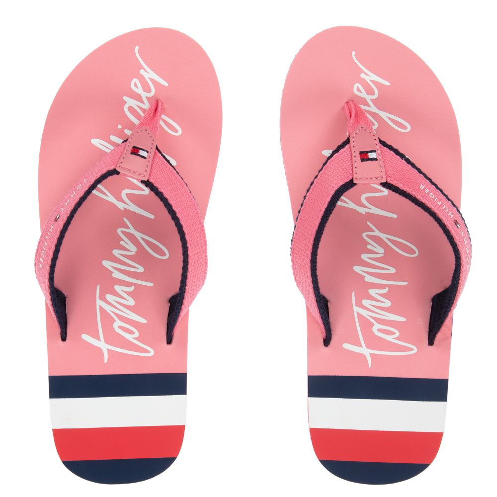 Tommy Hilfiger - Teen Pink Logo Flip Flops | Childrensalon