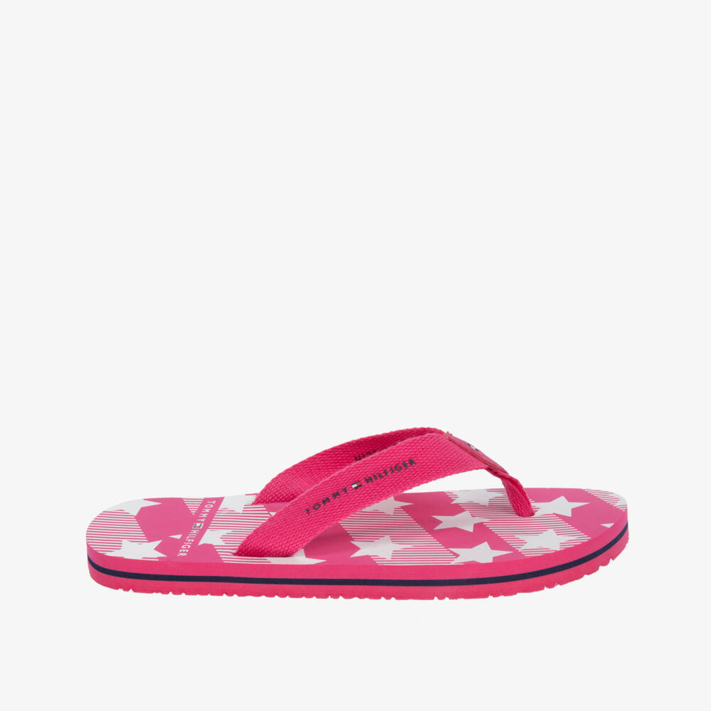 Tommy Hilfiger-Teen Pink Logo Flip Flops | Childrensalon Outlet