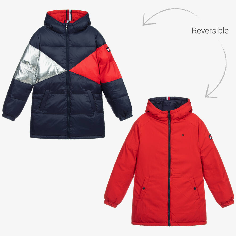 Tommy Hilfiger-Teen Reversible Logo Coat | Childrensalon Outlet