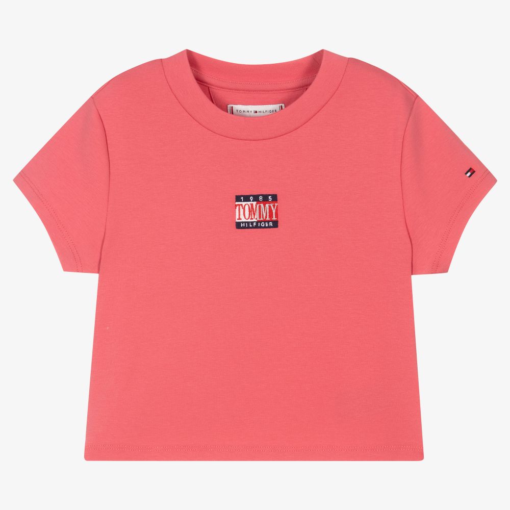Tommy Hilfiger - Розовая укороченная футболка для подростков | Childrensalon