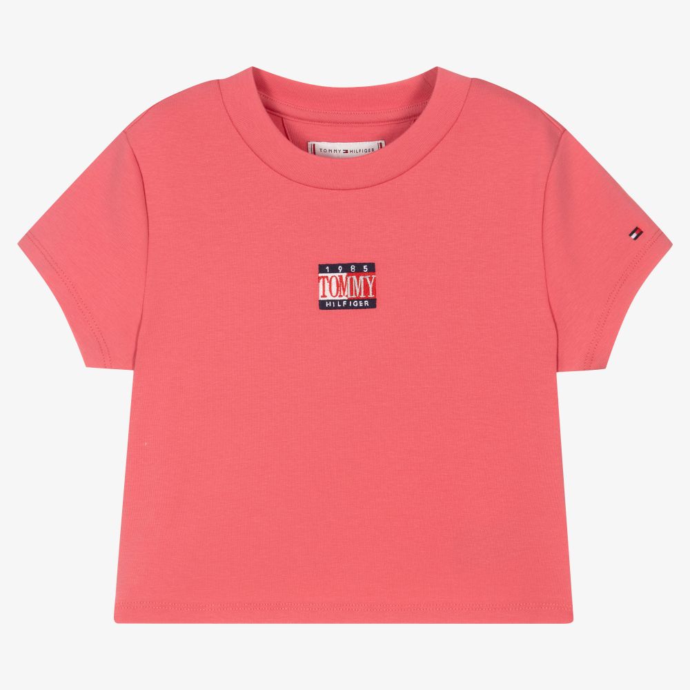 Tommy Hilfiger - Rosa, kurzes Teen T-Shirt | Childrensalon