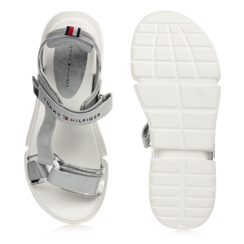 Tommy hilfiger silver sandals top
