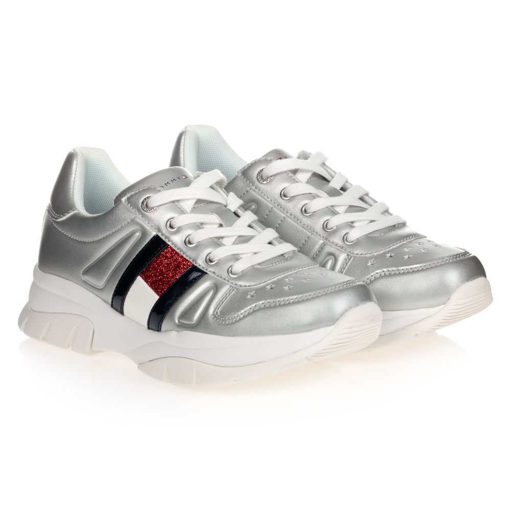 Tommy Hilfiger - Silberne Teen Sneaker | Childrensalon