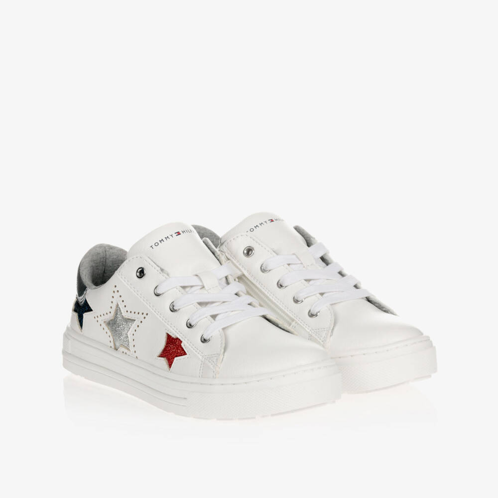 Tommy Hilfiger-Teen Star Logo White Trainers | Childrensalon Outlet