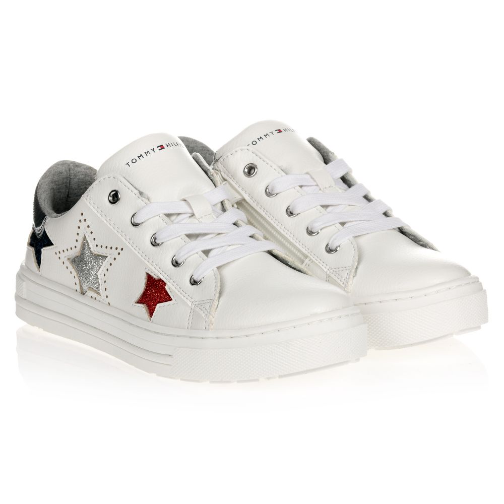Tommy Hilfiger - Белые кроссовки со звездами для подростков | Childrensalon