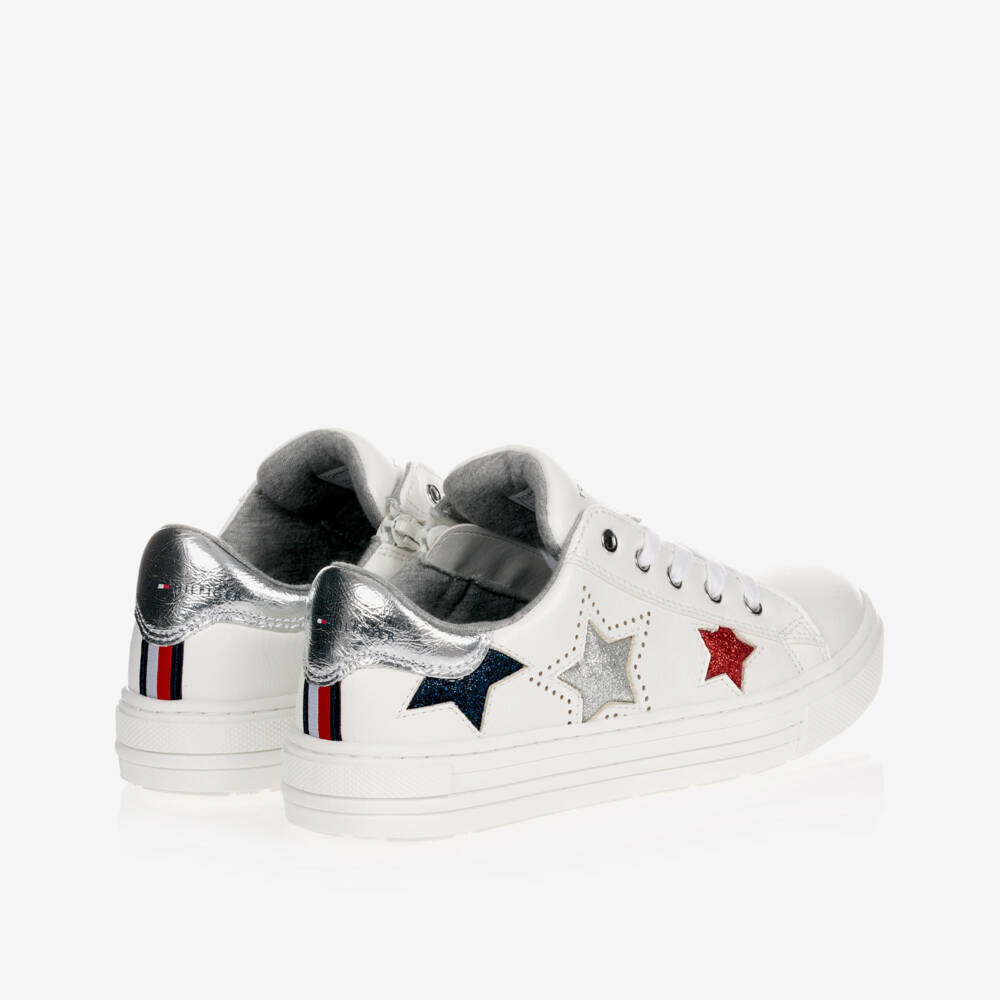 Tommy Hilfiger-Teen Star Logo White Trainers | Childrensalon Outlet