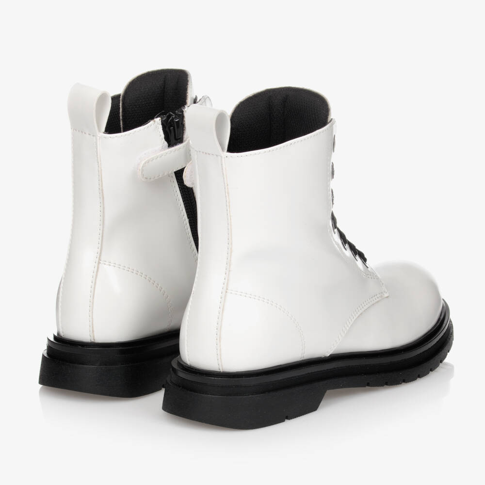 Tommy Hilfiger - Botas blancas de piel sintética para adolescente |  Childrensalon Outlet