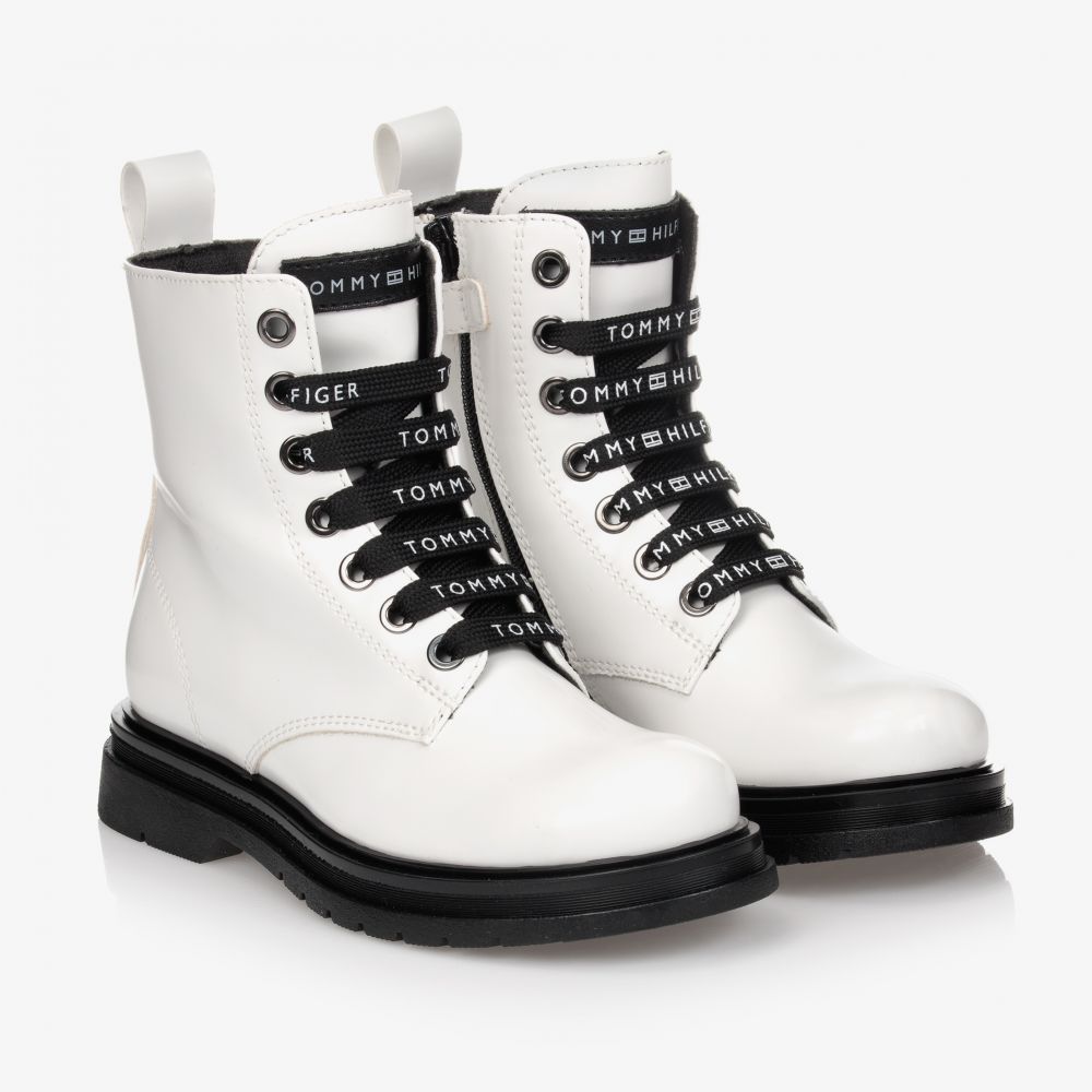 Tommy Hilfiger - Bottines blanches en similicuir Ado | Childrensalon